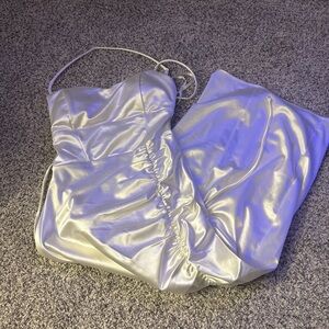 Elegant White Satin Dress